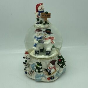 San Francisco Music Box‎ Co Snowman Snowman Snow Globe Christmas Decor Lights Up
